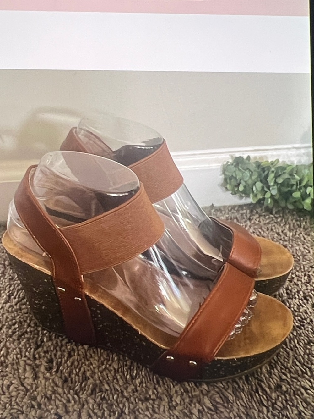 Refresh Brown Tan Wedge Sandals